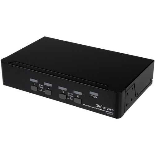 StarTech.com 4 Port USB DisplayPort KVM Switch with Audio - 4 Computer(s) - 1 Local User(s) - WQXGA - 3840 x 2400 - 8 x US