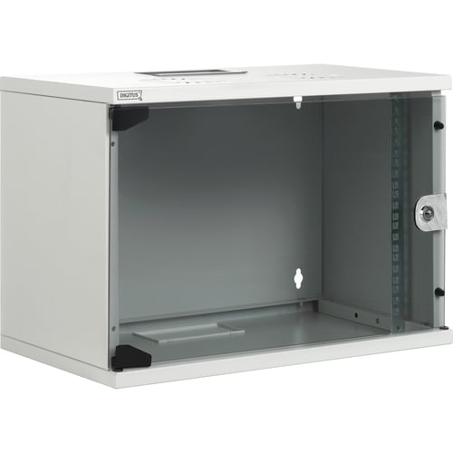 Assmann Compact 12U Wandmontierbar Rackschrank - 482,60 mm Rack Width - 482,60 mm Rail Depth - Hellgrau - Stahl, Glas - 10