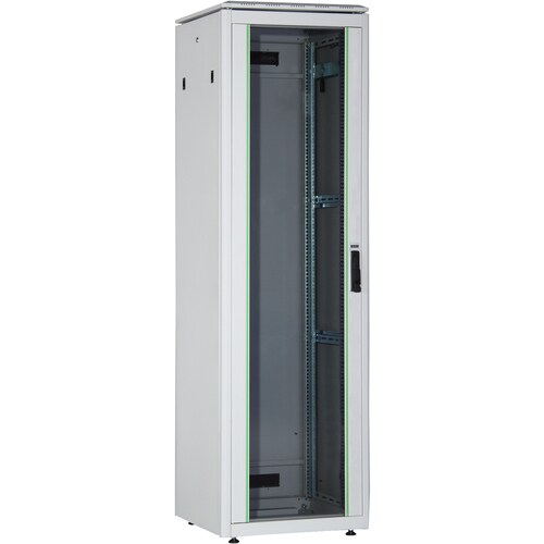 Digitus Unique 22U Bodenstehend Rackschrank - 482,60 mm Rack Width - 482,60 mm Rail Depth - Grau - Aluminium, Stahl, Glas,