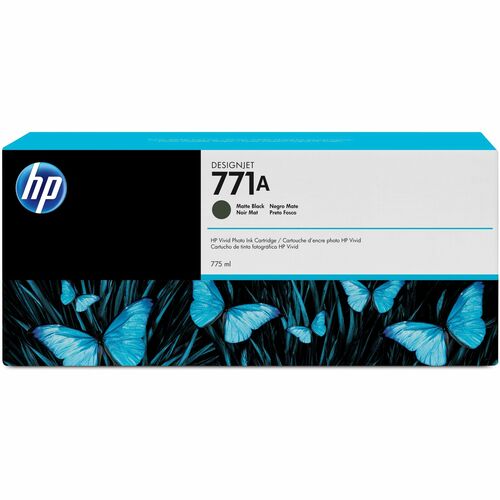 HP 771A (B6Y15A) Original Inkjet Ink Cartridge - Single Pack - Matte Black - 1 Each - 775 mL