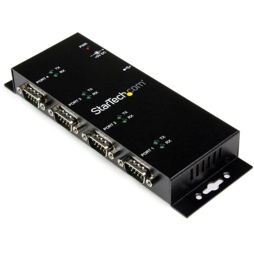 StarTech.com Hub Concentrador Adaptador USB a Serial RS232 DB9 4 Puertos - Riel DIN Industrial Montaje en Pared - USB - PC