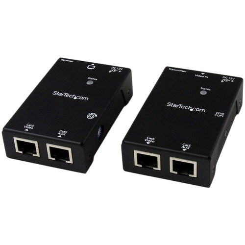 StarTech.com HDMI Over CAT5/CAT6 Extender with Power Over Cable - 50m (165 ft.) HDMI Video/Audio Over Dual Ethernet Cable 