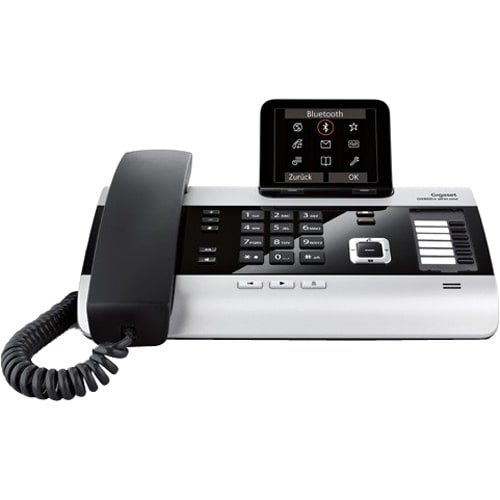 Gigaset DX800A IP Phone - Desktop, Wall Mountable - Titanium, Piano Black - 10 x Total Line - VoIP - 2 x Network (RJ-45)