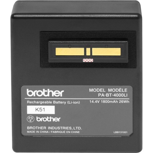 Brother Battery - Lithium Ion (Li-Ion) - For Printer - Battery Rechargeable - 14.4 V DC - 1800 mAh Shelf Life