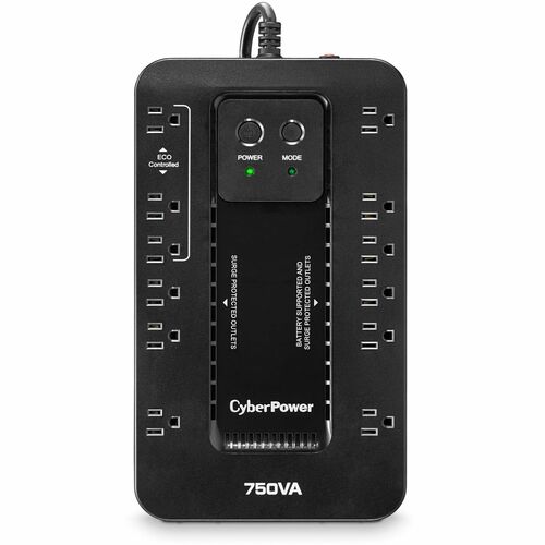 UPS Standby CyberPower Ecologic EC750G - 750VA/450W - Compacto - 8Hora(s) Recharge - 2.80Minuto(s) Stand-by - 120 V AC Ent