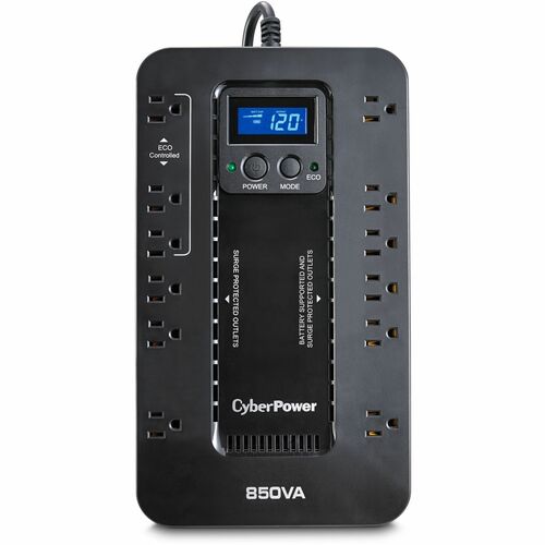 UPS Standby CyberPower EC850LCD - 850VA/510W - Compacto - 8Hora(s) Recharge - 2.30Minuto(s) Stand-by - 120 V AC Entrada - 