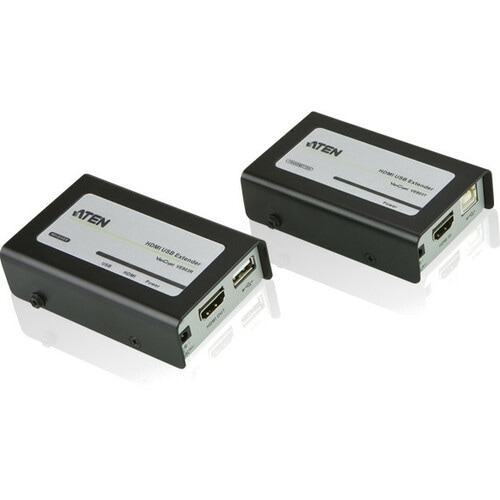 ATEN HDMI USB Extender - 1 Input Device - 1 Output Device - 131.23 ft Range - 2 x Network (RJ-45) - 2 x USB - 1 x HDMI In 