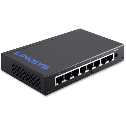 Linksys LGS108 8-Port Business Desktop Gigabit Switch - 8 Ports - 10/100/1000Base-T - 2 Layer Supported - Twisted Pair - D