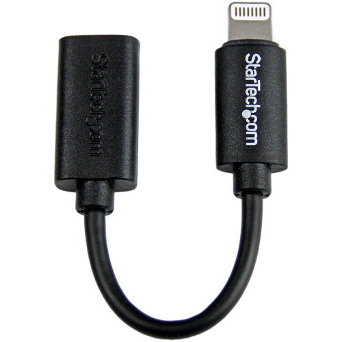 StarTech.com Black Micro USB to Apple 8-pin Lightning Connector Adapter for iPhone / iPod / iPad - Cable for iPad, iPhone,