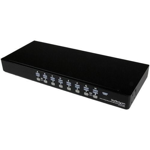 StarTech.com SV1631DUSBU KVM Switchbox - TAA Compliant - 16 Computer(s) - 1920 x 1440 - 2 x USB - 1U - Rack-mountable, Des