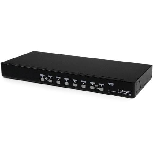StarTech.com KVM Switchbox - TAA Compliant - 8 Computer(s) - 1920 x 1440 - 2 x USB - 1U - Rack-mountable