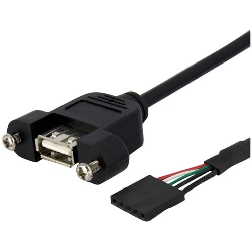 StarTech.com 91 cm Panel Mount USB Cable - USB A to Motherboard Header Cable F/F - USB A-Female to USB Header Adapter - US