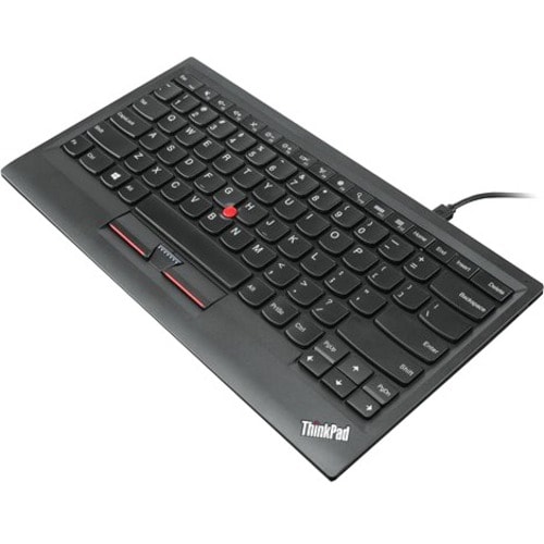 Lenovo ThinkPad Keyboard - Cable Connectivity - USB Interface - Trackpoint - English (US) - Black - Scissors Keyswitch - C