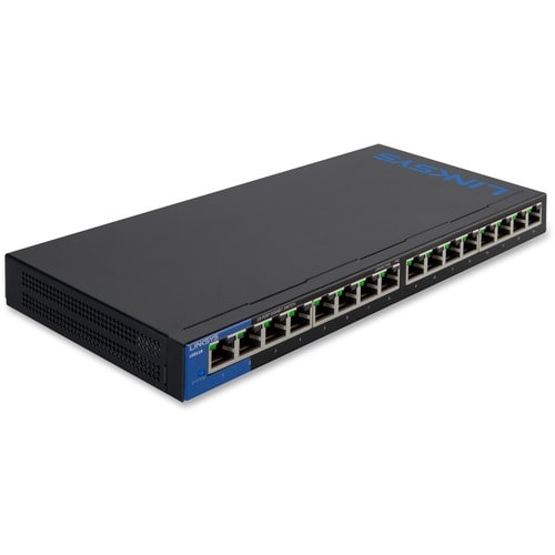 Linksys 16-Port Desktop Gigabit Switch - 16 Ports - 10/100/1000Base-T - 2 Layer Supported - Twisted Pair - Desktop, Wall M