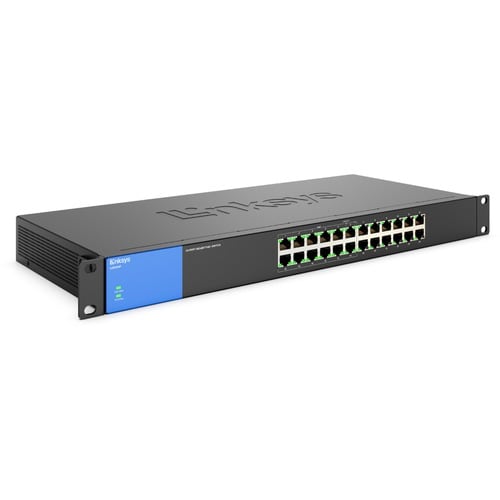Linksys LGS124P 24-Port Business Gigabit POE+ Switch - 24-port switch with 12 PoE+ ports (ports 1-6 and 13-18) and dedicat