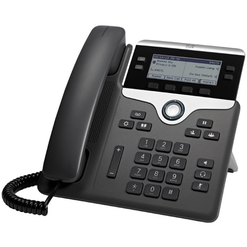 Cisco 7841 IP Phone - Corded - Wall Mountable - Charcoal - 4 x Total Line - VoIP - Enhanced User Connect License - 2 x Net