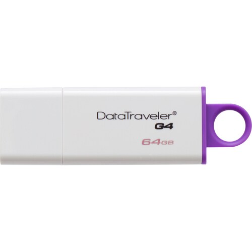 Lecteur flash Kingston DataTraveler G4 - 64 Go - USB 3.0 - Violet, Blanc - 5 an(s) Garantie