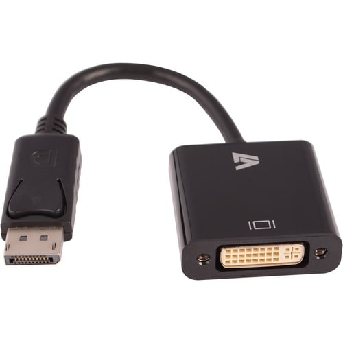 V7 CBLDPDVI-1E 10 cm DisplayPort/DVI-I Video Cable - V7 Black Video Adapter DisplayPort Male to DVI-I Female CE,FCC,RoHS,W