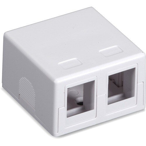 Black Box Value Line Surface-Mount Housing, 2-Port, White - 2 x Socket(s) - Surface Mount - White