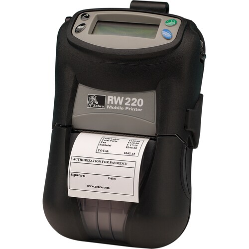 Zebra RW220 Direct Thermal Printer - Monochrome - Portable - Receipt Print - USB - Serial - Bluetooth - Battery Included -