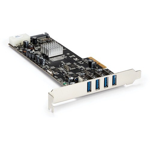StarTech.com 4 Port PCI Express (PCIe) SuperSpeed USB 3.0 Card Adapter w/ 4 Dedicated 5Gbps Channels - UASP - SATA/LP4 Pow