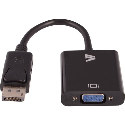 V7 Adaptateur vidéo DisplayPort mâle vers VGA femelle, noir. Longueur de câble: 0,2 m, Connecteur 1: 1x 20-pin DisplayPort
