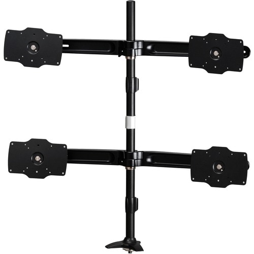 Amer Mounts Grommet Based Quad Monitor Mount for four 24"-32" LCD/LED Flat Panel Screens - Supports up to 26.5lb monitors,