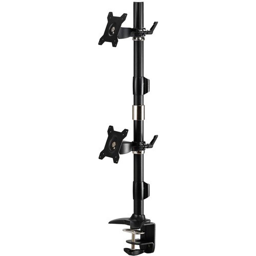 Amer Mounts Clamp Based Vertical Dual Monitor Mount for two 15"-24" LCD/LED Flat Panels - Supports up to 17.6lb monitors, 