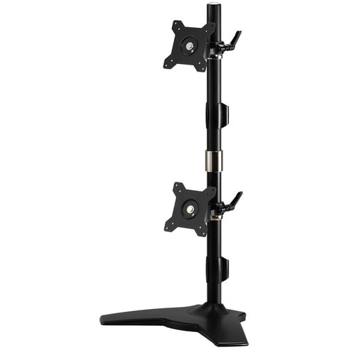 Amer Mounts Stand Based Vertical Dual Monitor Mount for two 15"-24" LCD/LED Flat Panels - Supports up to 26.5lb monitors, 