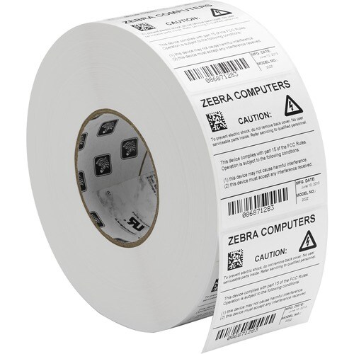 Zebra Z-Ultimate 2000T Thermal Label - 4" Width x 1" Length - Permanent Adhesive - Thermal Transfer - Glossy - White - Acr