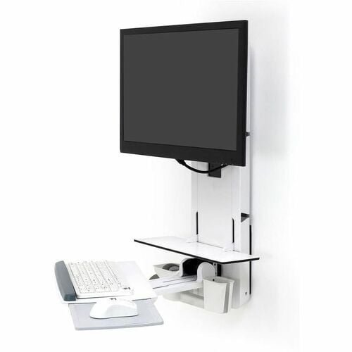 Ergotron StyleView Lift for Monitor, Keyboard, Mouse, Scanner - White - 24" Screen Support - 33 lb Load Capacity - 75 x 75