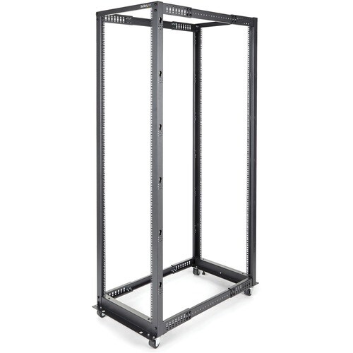 StarTech.com Rack Serveur Mobile 42U à 4 Montants, Rack Réseau 19 pouces Ajustable - Roulettes, Pieds de Mise à Niveau ou 
