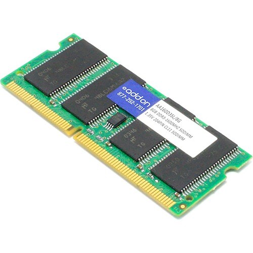 AddOn 8GB DDR3 SDRAM Memory Module - For Notebook - 8 GB - DDR3-1600/PC3-12800 DDR3 SDRAM - 1600 MHz - 1.35 V - 204-pin - 