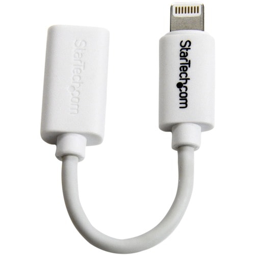StarTech.com White Micro USB to Apple 8-pin Lightning Connector Adapter for iPhone / iPod / iPad - Cable for iPhone - Firs