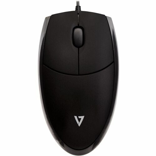 V7 MV3000 Mouse - USB - Optical - 3 Button(s) - Black - Cable - 1000 dpi - Scroll Wheel