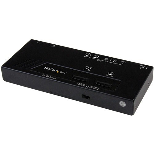 StarTech.com 2x2 HDMI Matrix Switch with Remote - 1080p Automatic & Priority Switcher - Video Wall Auto Selector Splitter 