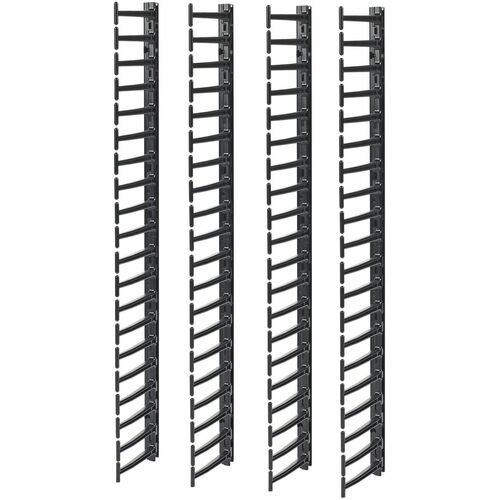APC by Schneider Electric AR7717A Cable Organizer - Black - 4 Each Pack - TAA Compliant - Cable Pass-through - 42U Rack He