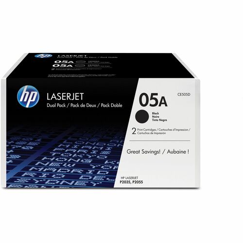 HP 05A (CE505D) Original Laser Cartucho de toner - Preto - 2 / Cartão - Laser - 2 / Pack