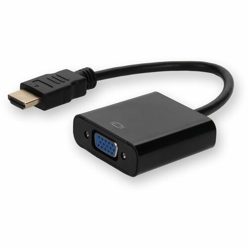 AddOn HDMI 1.3 Male to VGA Female Black Adapter Which Includes 3.5mm Audio and Micro USB Ports For Resolution Up to 1920x1