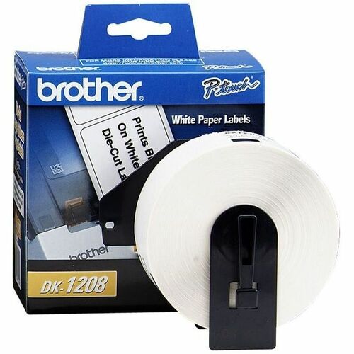 Brother QL Printer DK1208 Large Address Labels - 3 1/2" x 1 1/2" Length - Rectangle - Direct Thermal - White - Paper - 400