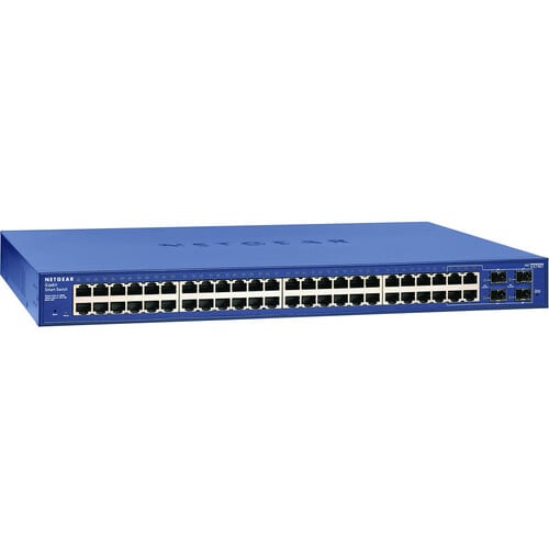 Conmutador Ethernet Netgear ProSafe  GS748T 48 Puertos Gestionable - 10/100/1000Base-T - 2 Capa compatible - 4 Ranuras SFP