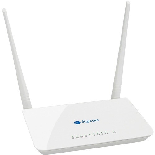Modem/Router wireless Digicom RAW300C-T03 - Wi-Fi 4 - IEEE 802.11n - ADSL2+ - 2,40 GHz ISM band - 37,50 MB/s Velocità wire