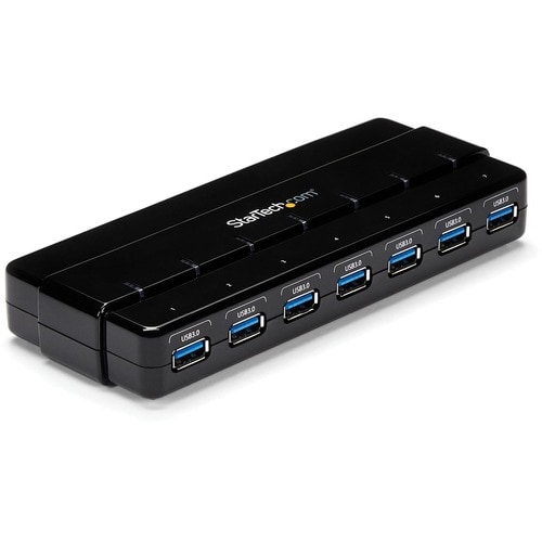 StarTech.com 7 Port SuperSpeed USB 3.0 Hub - 5Gbps - Desktop USB Hub with Power Adapter - Black - Add 7 external, SuperSpe