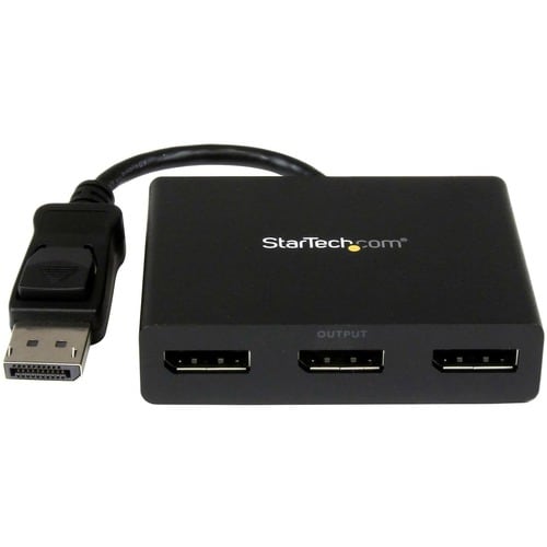 StarTech.com 3-Port Multi Monitor Adapter, DisplayPort 1.2 MST Hub, Dual 4K, 1x 1080p, Video Splitter for Extended Desktop