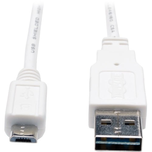 Eaton Tripp Lite Series Universal Reversible USB 2.0 Cable (Reversible A to 5Pin Micro B M/M) White, 3 ft. (0.91 m) - USB 