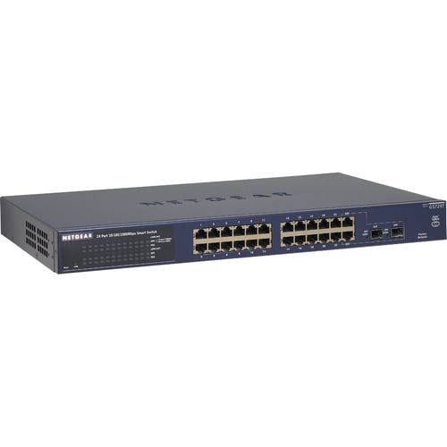 Conmutador Ethernet Netgear ProSafe  GS724T 24 Puertos Gestionable - 10/100/1000Base-T - 2 Capa compatible - 2 Ranuras SFP