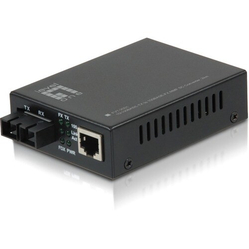 LevelOne FVT-2001 10/100BASE-TX to 100BASE-FX MMF SC Mini Media Converter, 2km - Mini Media converter, 10/100BASE-TX to 10
