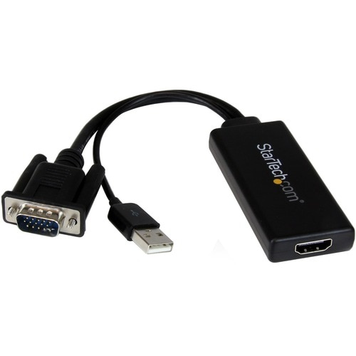 StarTech.com VGA to HDMI Adapter with USB Audio & Power - Portable VGA to HDMI Converter - 1080p - Convert a VGA signal fr