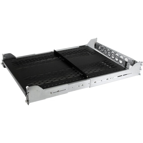 StarTech.com 2U Vented Sliding Rack Shelf w/ Cable Management Arm & 27.7 to 31.6in Adjustable Mounting Depth - 50lbs / 22.