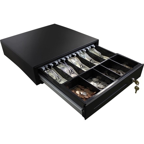 Adesso 16" POS Cash Drawer With Removable Cash Tray - 5 Bill - 8 Coin - 1 Media Slot - 3 Lock PositionSerial Port, - Steel